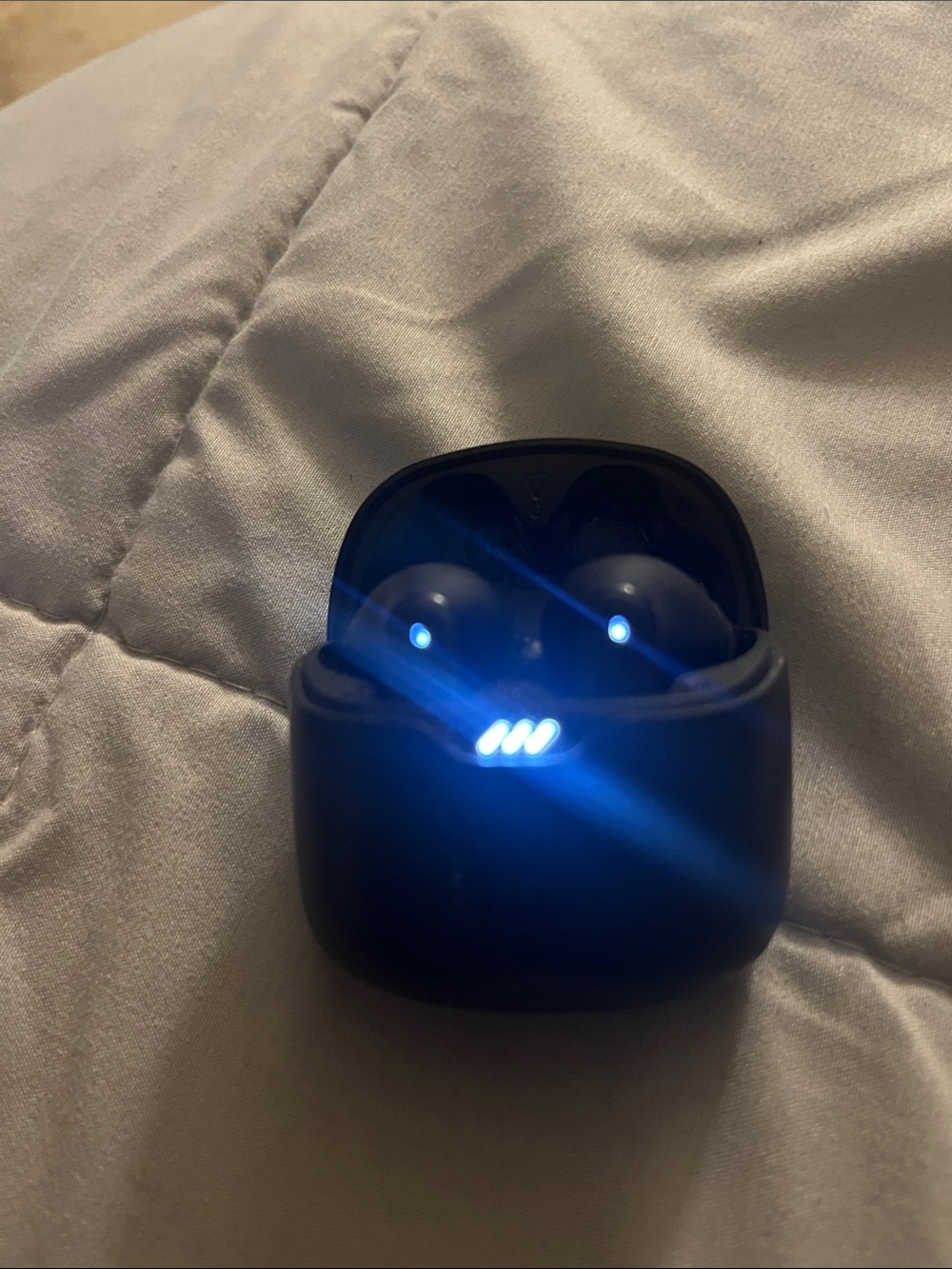 Wireless JBL Earbuds with Charging Case - Black with Blue LED